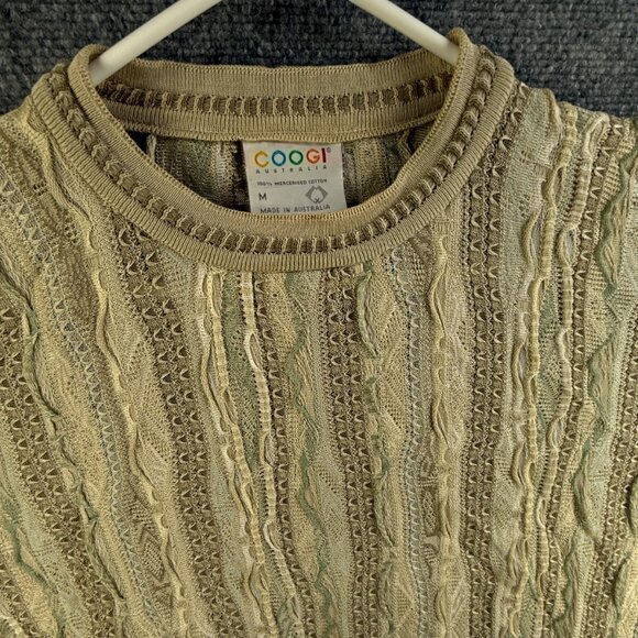 COOGI Australia Lightweight Beige OVERSIZED Sweater Knit Abstract Medium Women - Picture 2 of 16